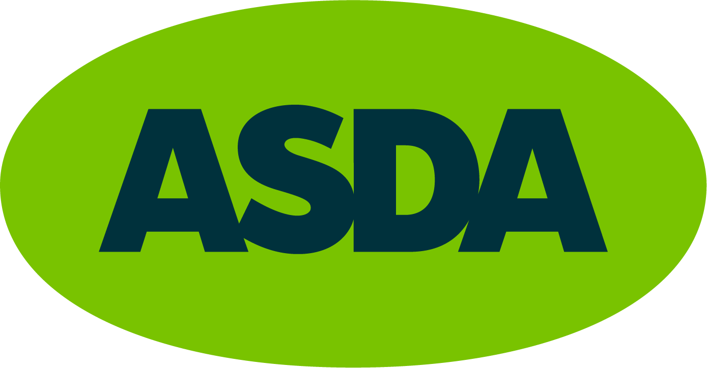 ASDA's new blue font logo with green background